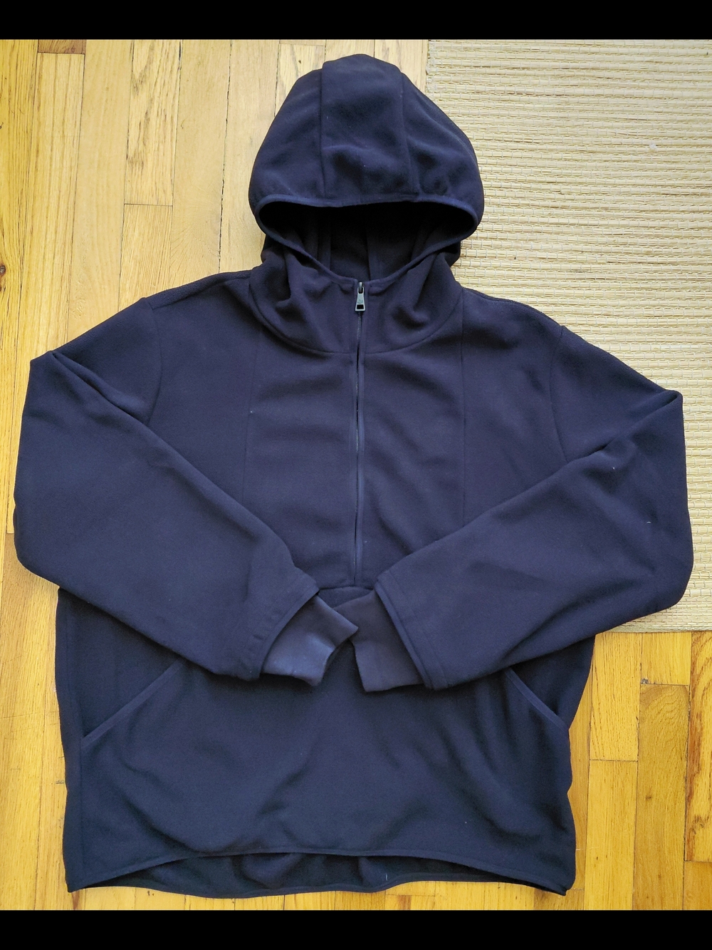 Never Worn-Beyond Yoga Black Fleece Zip-Up Hooded Pullover